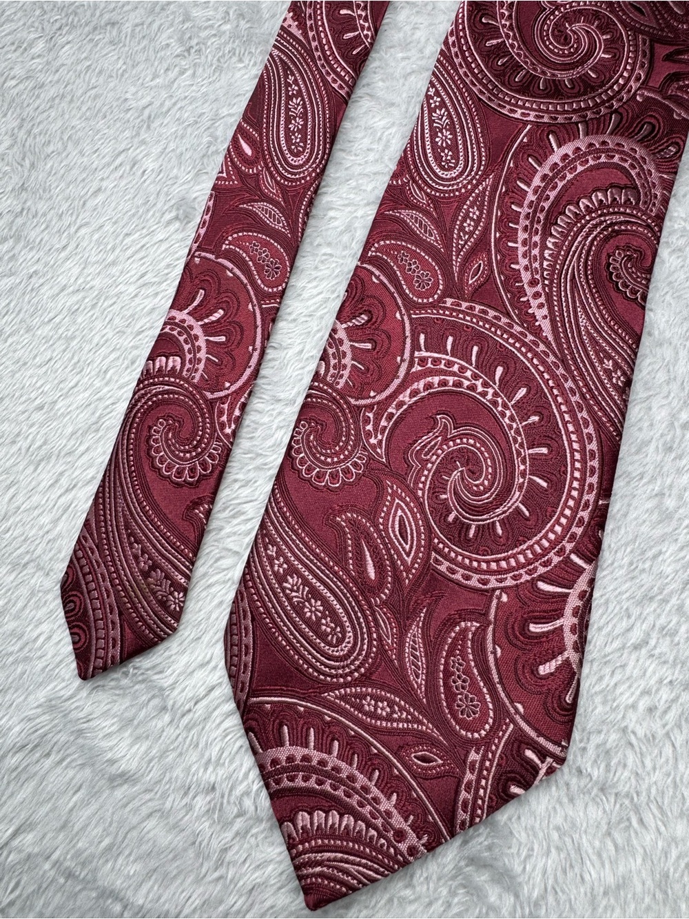 Donald J. Trump Signature Collection Silk Paisley Tie Burgundy Pink